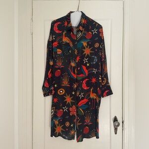 Farm Rio Black Cerrado Sky Shirtdress M